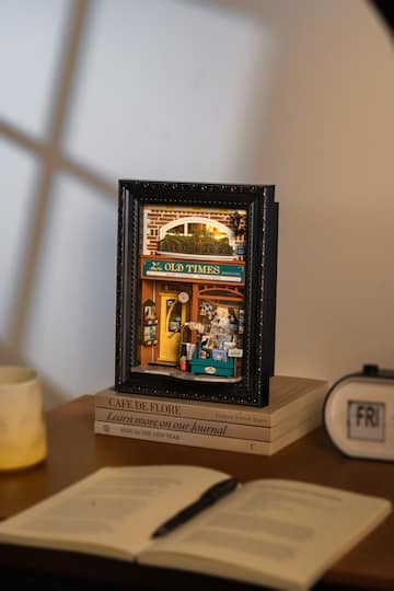 Rolife® Story Frames Old Times Bookstore Miniature Diorama Kit